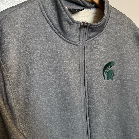 MICHIGAN STATE MSU Size XL Sherpa Lined Full Zip Up Jacket Long Sleeve Top - Picture 2 of 6